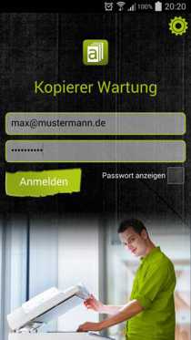 App zur online Auftragserfassung für Wartungsformular